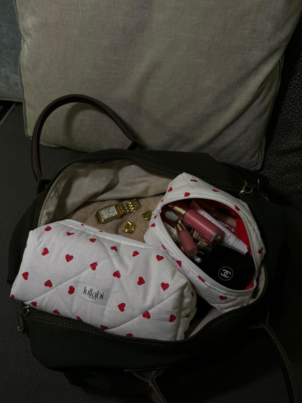 Beauty Bag Red Hearts