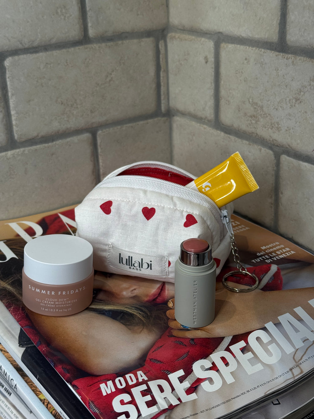 Beauty Bag Red Hearts